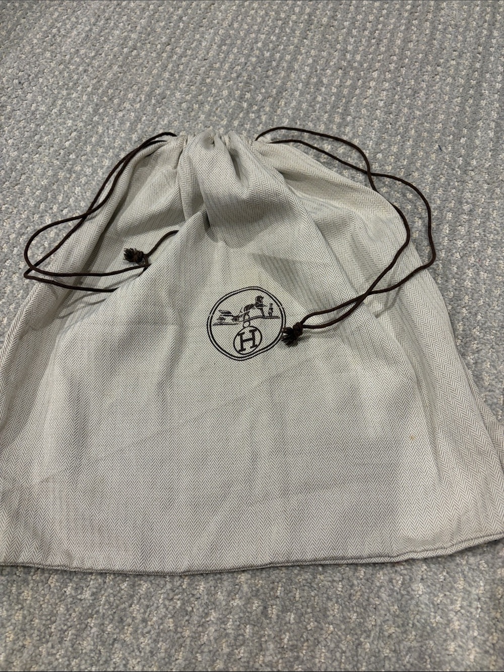 Light Gray Drawstring Dust Bag for Hermes bag
